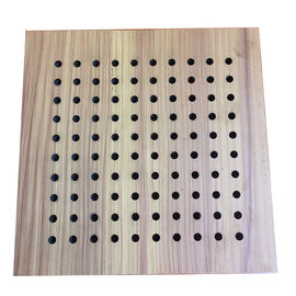 Hojas de madera de madera perforadas del revestimiento de madera de pared de los paneles acústicos de la sala de reunión
