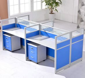 Divisiones de los muebles de la oficina de aduana con el gabinete de almacenamiento, escritorio del puesto de trabajo de 4 personas