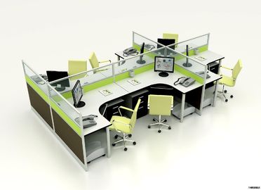 Puesto de trabajo modular de la oficina del cubículo de la división de los muebles contemporáneos para 6 Seater