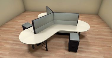 Divisiones materiales de madera modernas de los muebles de oficinas para el servicio del OEM de 3 personas