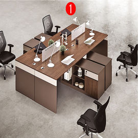 Divisiones de cuatro personas de los muebles de oficinas del puesto de trabajo/cubículo de aluminio de la tabla de la oficina con la extensión lateral