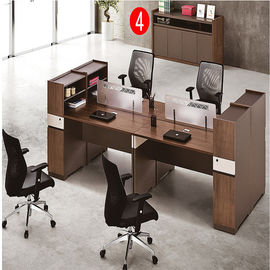 Divisiones de cuatro personas de los muebles de oficinas del puesto de trabajo/cubículo de aluminio de la tabla de la oficina con la extensión lateral