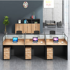 Forme a cubículos de madera el escritorio del puesto de trabajo de las divisiones/4 personas de los muebles de oficinas