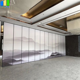 La tela acústica de madera movible decorativa de la pintura de paisaje artesona el divisor