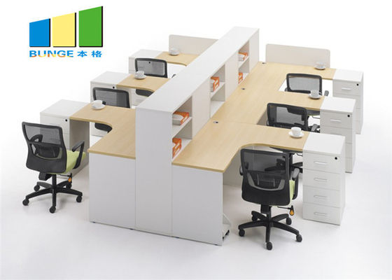 Muebles de oficinas de la tabla del escritorio del cubículo de Seat del anuncio publicitario 4 de la oficina del gabinete modular moderno del puesto de trabajo