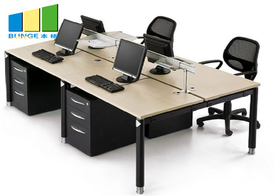 Muebles de oficinas de la tabla del escritorio del cubículo de Seat del anuncio publicitario 4 de la oficina del gabinete modular moderno del puesto de trabajo