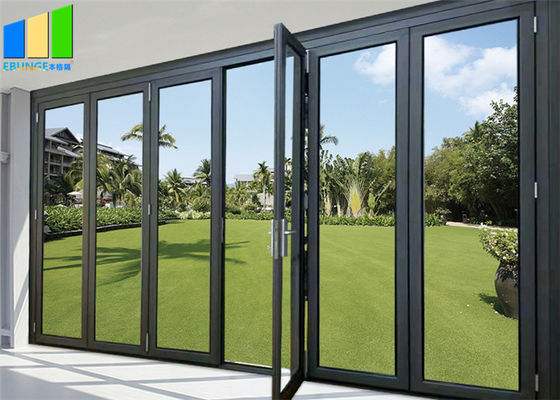 Puertas de cristal exteriores plegables del patio del plegamiento de la aleación de aluminio del diseño del acordeón