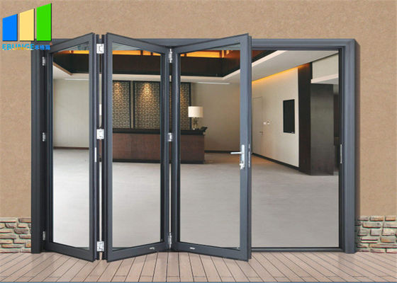 Puertas de cristal exteriores plegables del patio del plegamiento de la aleación de aluminio del diseño del acordeón