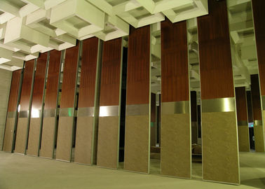 Pared de división de madera de la exposición de la tela, paredes de división operables plegables