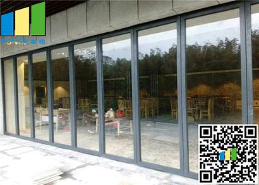 Grueso operable Frameless de aluminio de la pared de división de vidrio de desplazamiento 12m m