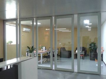 Tabiques limpios/pared de división de aluminio de vidrio de desplazamiento del marco para la oficina