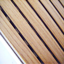 Modelo tallado decoración acanalado de madera del panel acústico de la absorción sana