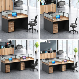 Forme a cubículos de madera el escritorio del puesto de trabajo de las divisiones/4 personas de los muebles de oficinas