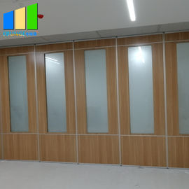 Marco de aluminio plegable de madera de las paredes de división de la sala de clase con el vidrio esmerilado moderado