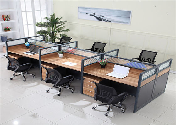Tipo moderno puesto de trabajo de la oficina de Seater del cuadro 4 de la oficina del cubículo de Mesh Office Chair With Wheels del panel del MFC