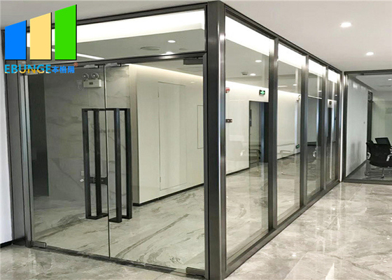 Pared de división fija de cristal de la oficina del marco de aluminio a la vista de la división para la sala de reunión