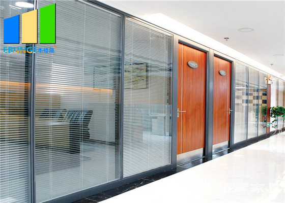 División de cristal temporal desmontable modificada para requisitos particulares de la oficina interna con el marco de aluminio